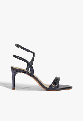 Sandália Tiras Salto Fino Azul