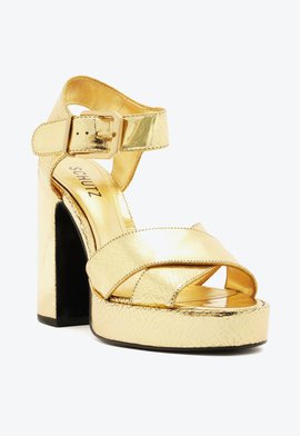 Sandália Plataforma Dourada