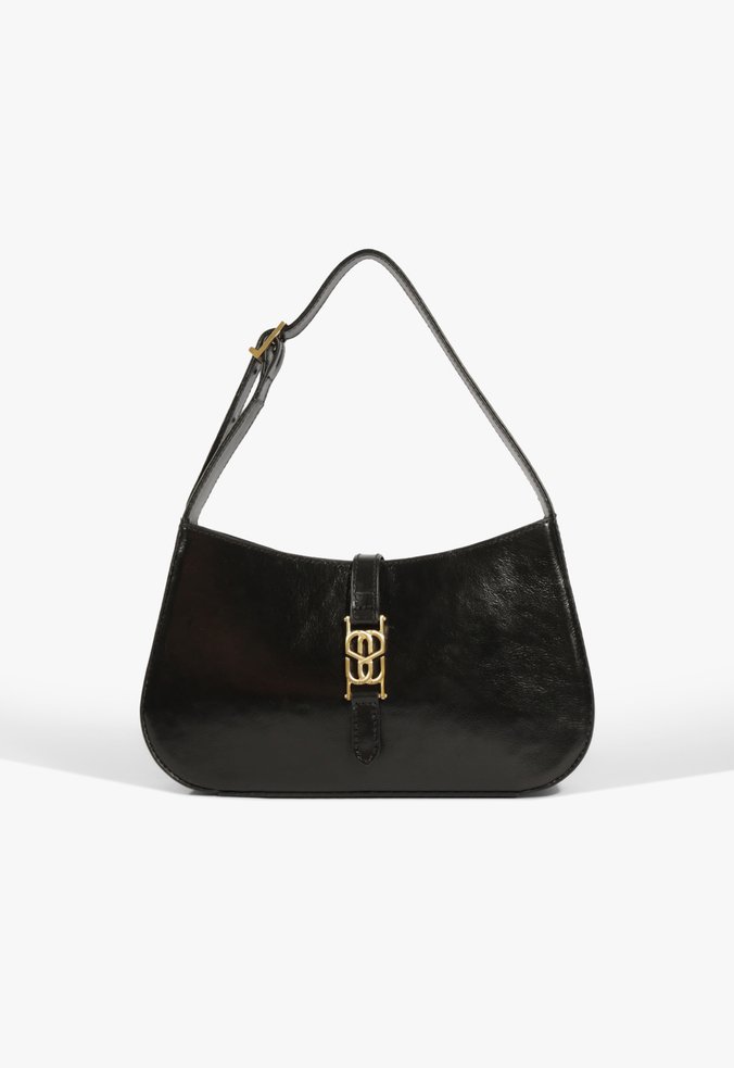 Bolsa Hobo Harper Média Couro Preta