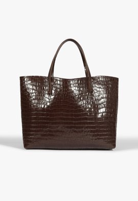 Bolsa Shopping Grande Betty Couro Croco Marrom