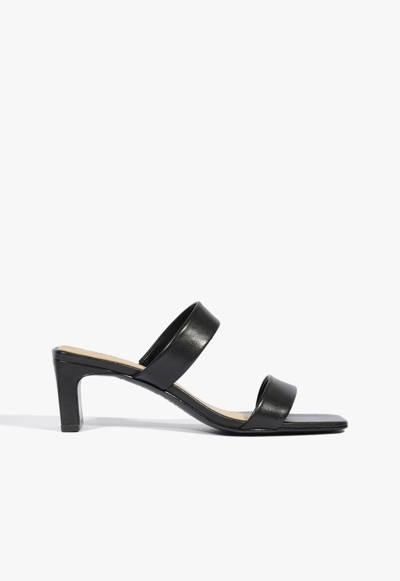 Sandália Mule Salto Couro Preta | Schutz