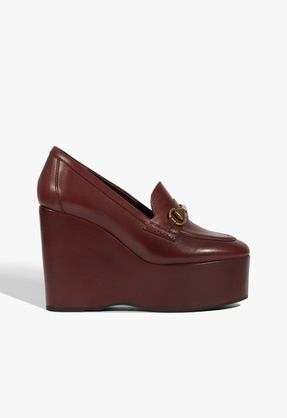 Mocassim Plataforma Angel Couro Vermelho