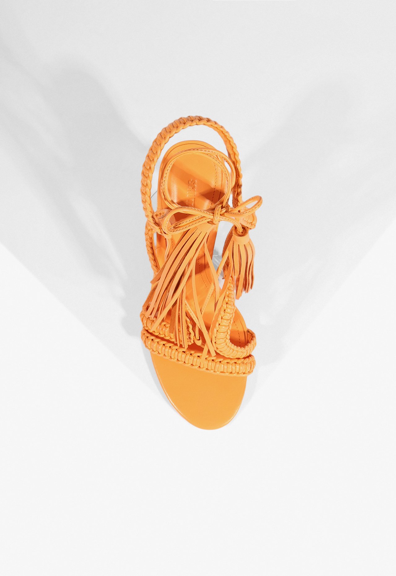 Sandália Salto Alto Lace Couro Laranja | Schutz