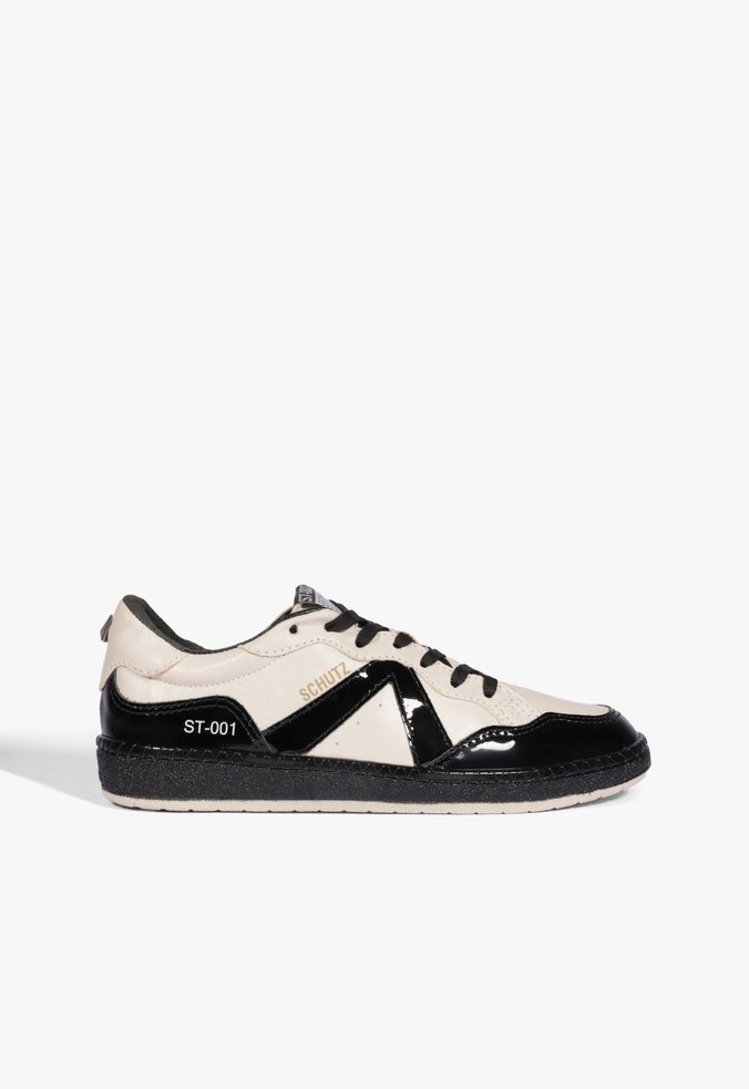 Tênis ST 001 Couro Off White e Preto