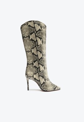 Bota Salto Alto Maryana Couro Snake