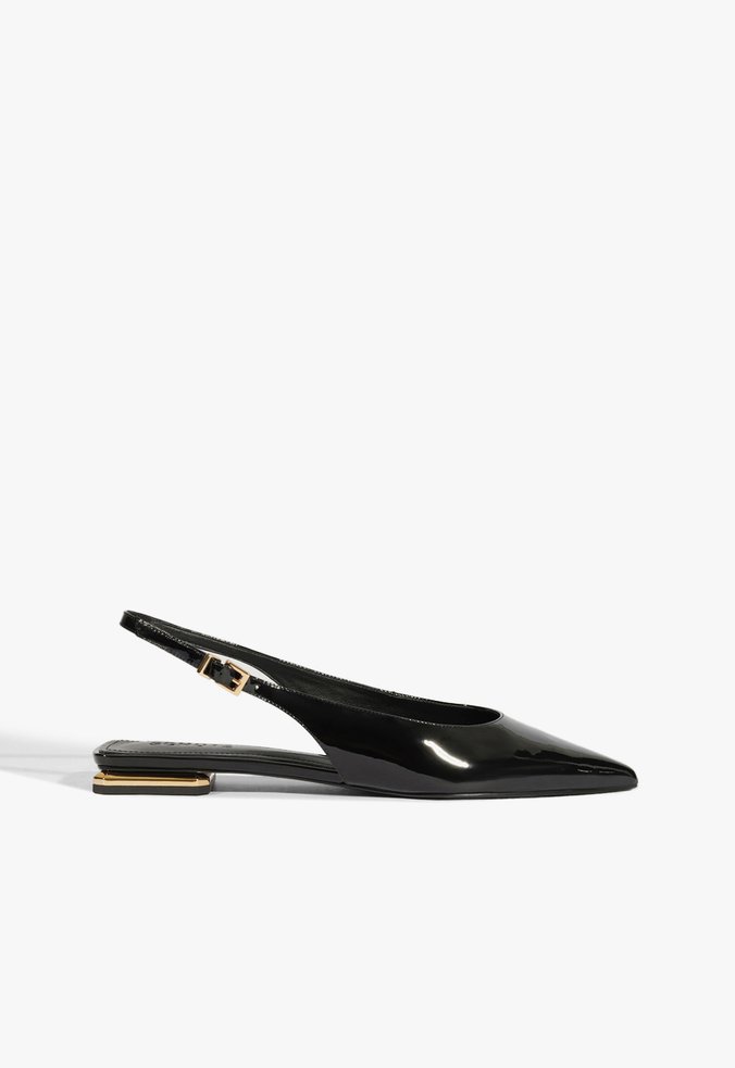 Slingback Fresh Boho Verniz Preto