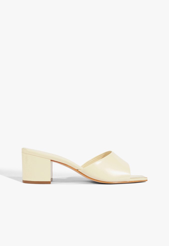 Tamanco Mule Daisy Couro Off White