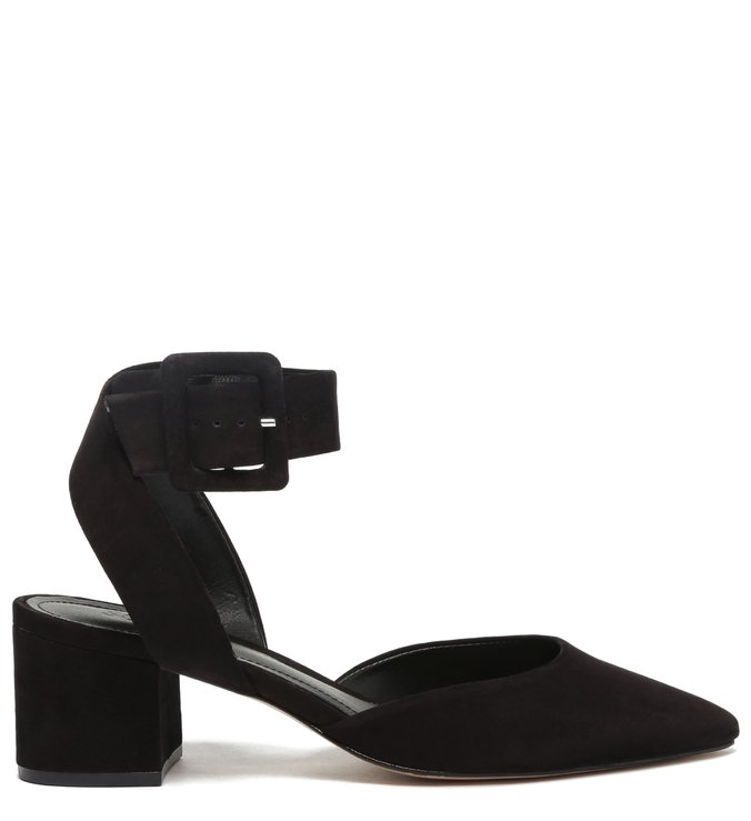 Sapato Fechado Salto Bloco Nobuck Preto
