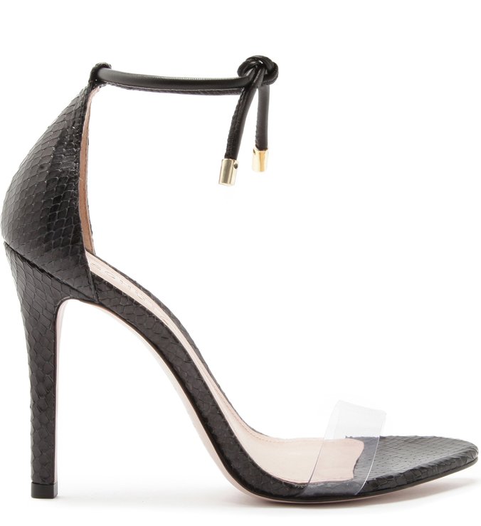 Sandália Jocy Vinil Python Black Sandália Jocy Vinil Python Black