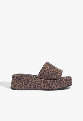 Sandália Plataforma Cortiça Metais Animal Print