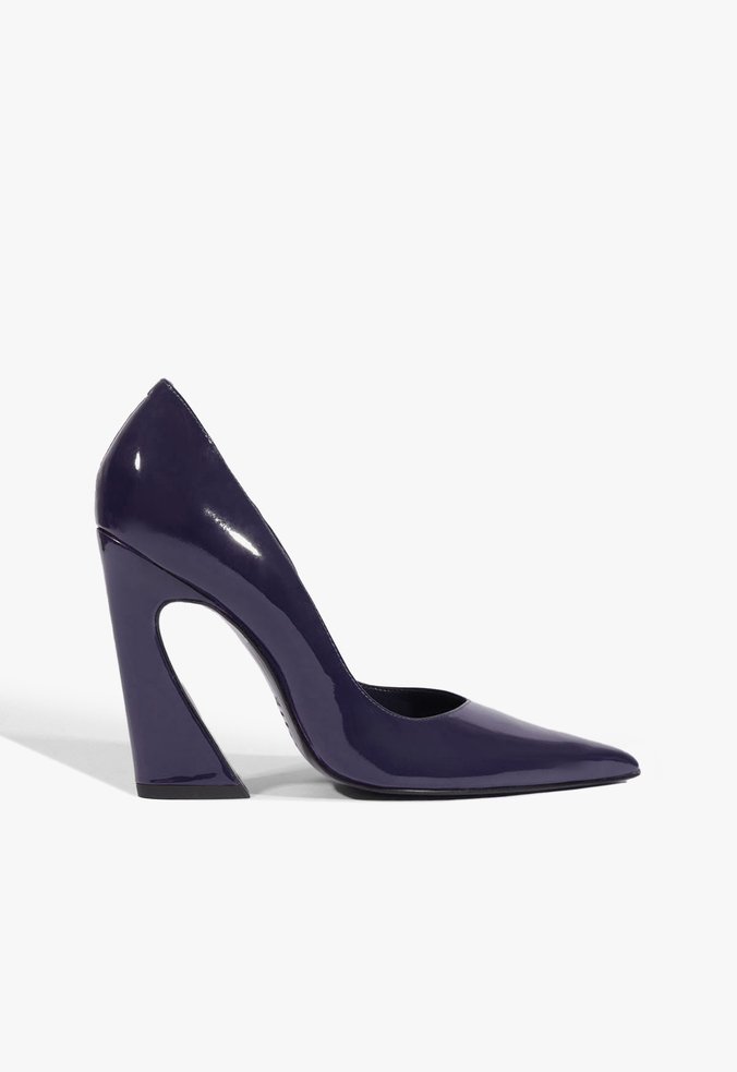 Vista 3 Scarpin Lexi Block Verniz Couro Preto | Schutz Schutz BR Azul Schutz BR Azul