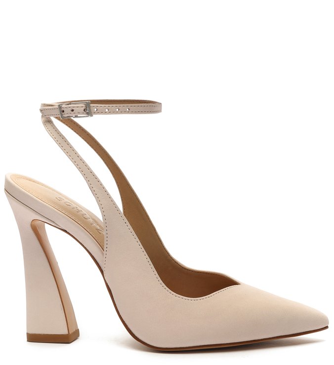 Sapato Scarpin Slingback Salto Arquitetônico Rosa Bebê