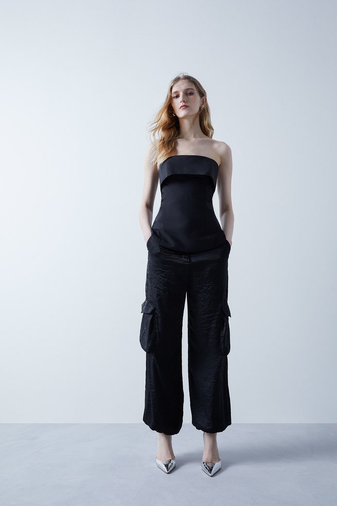 Calça Cargo Parachute Jordana Preta