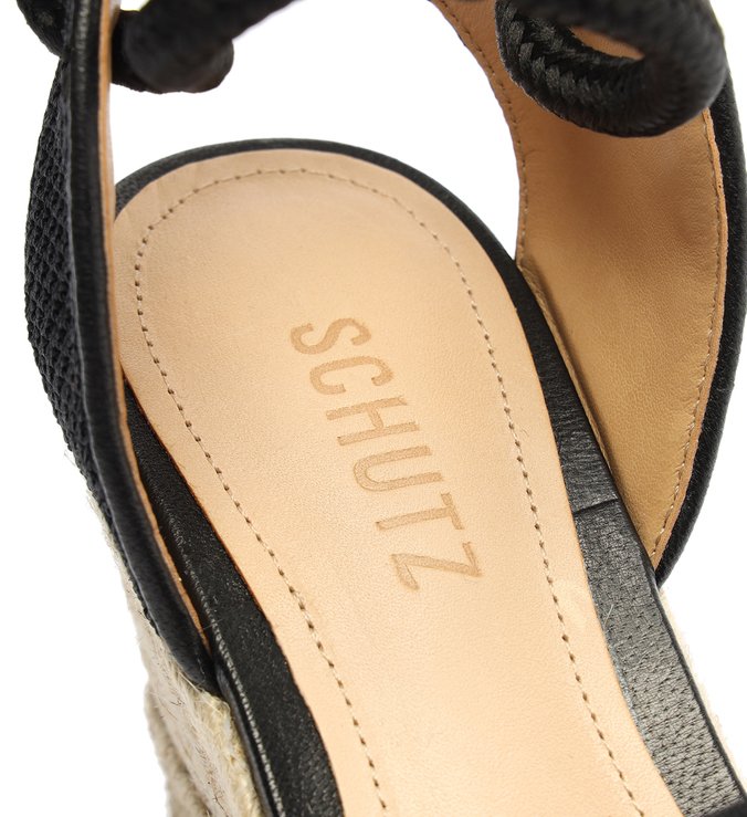 Sapato Espadrille Corda Amarração Preta