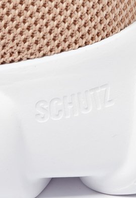 Tênis Knit Schutz Logo Bege