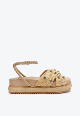 Papete Flatform Tiras X Bege
