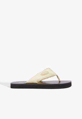 Sandália Flatform Tira V Preta Nude