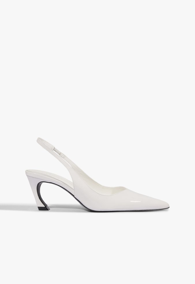 Mule Lexi Sling Mid Couro Branco