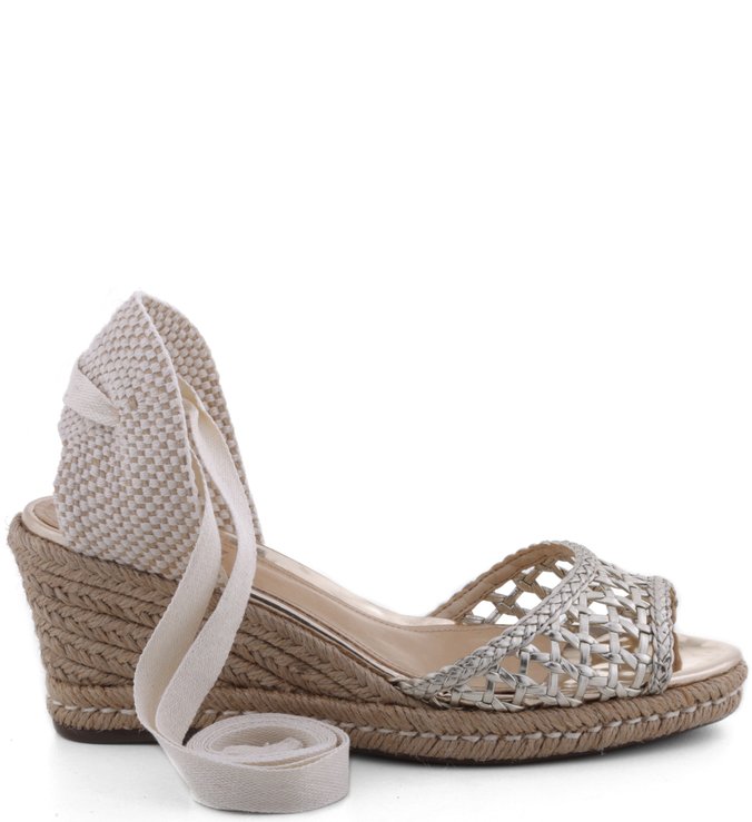 Espadrille Lace Up Cage Metalizado