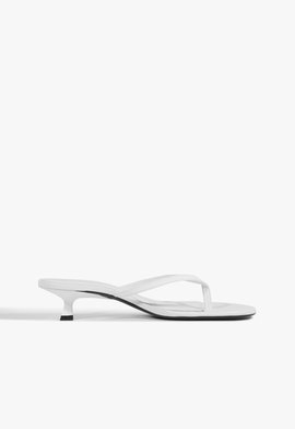 Sandália Mule Thong Couro Branca