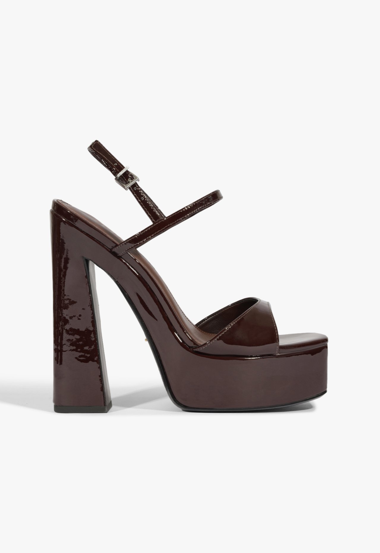 Sandália Salto Arlene Verniz Marrom | Schutz