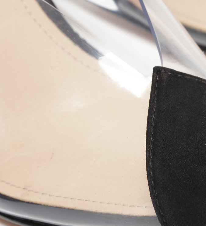 Sapato Mule com Salto Vinil Preto Sapato Mule com Salto Vinil Preto