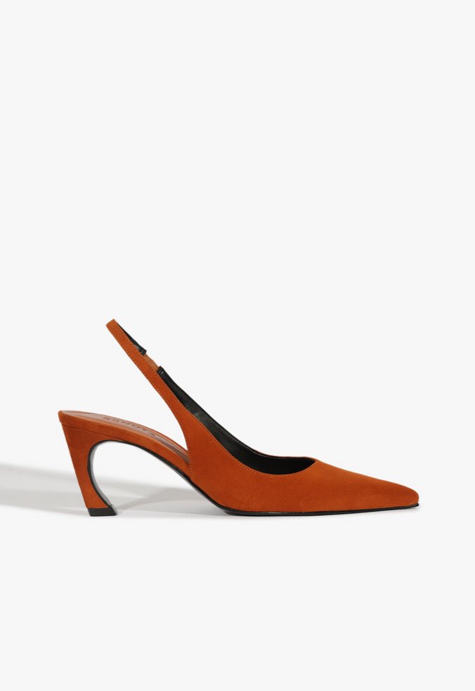 Slingback Lexi Sling Mid Camurça Marrom