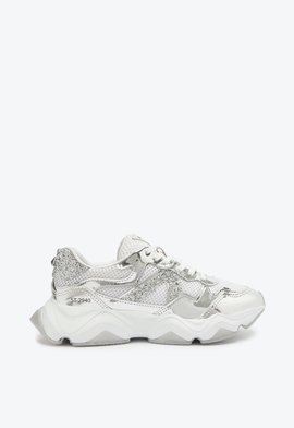 Tênis Schutz ST 2940 Couro Glitter Branco Prata