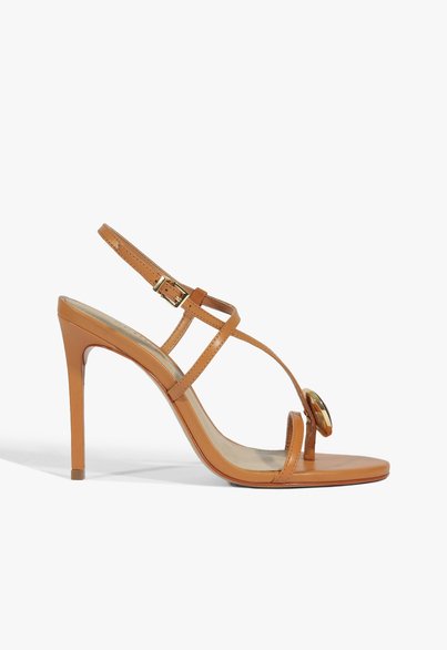 Sandália Salto Alto Azure Couro Laranja | Schutz