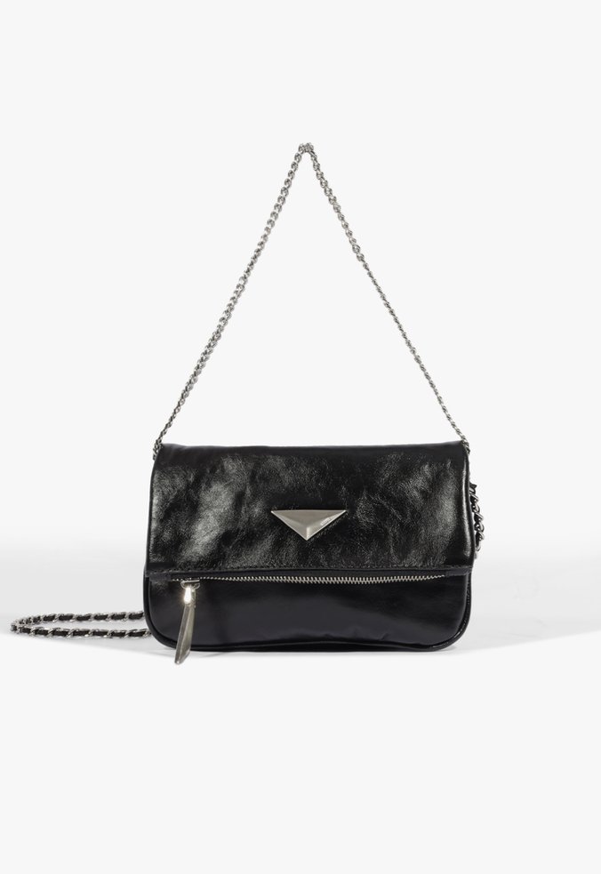 Bolsa Clutch Denny Média Couro Preta