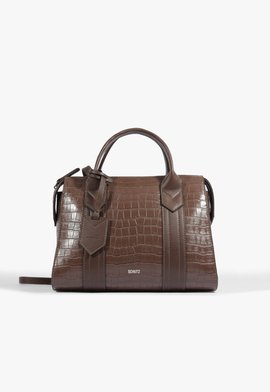 Bolsa Bowling Nay Croco Marrom