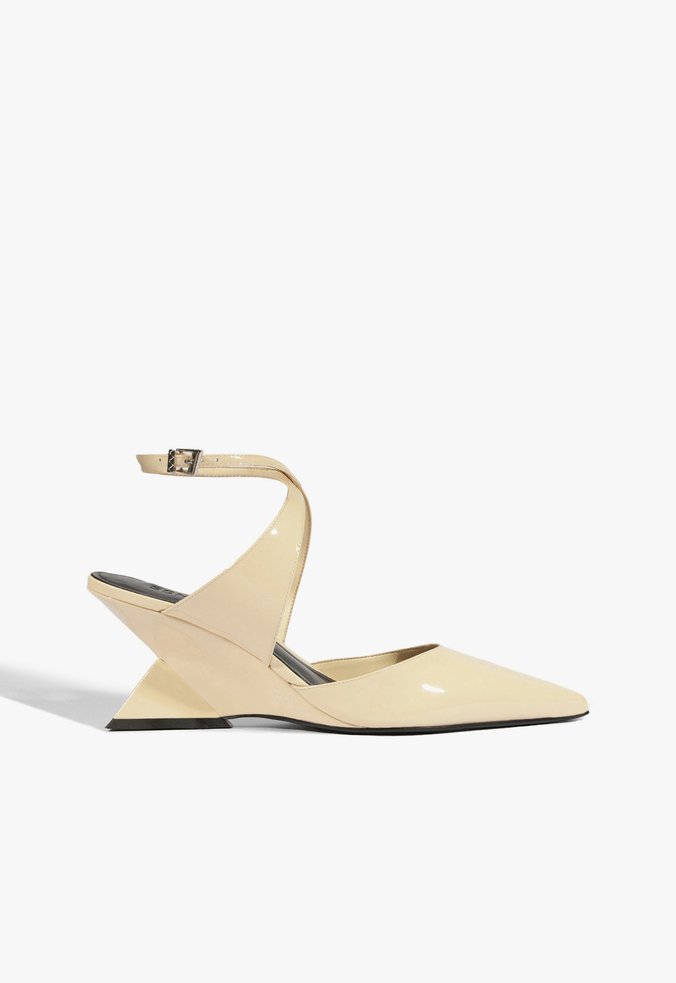 Slingback Couro Amarelo