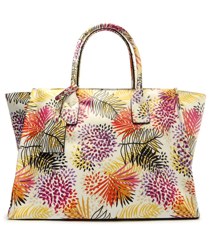 Bolsa Shopping Grande Agnes Couro Estampa Colorida