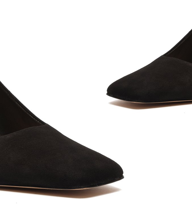 Sapato Scarpin Salto Médio Nobuck Preto Sapato Scarpin Salto Médio Nobuck Preto