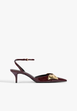 Mule Pump Kay Couro Vermelho