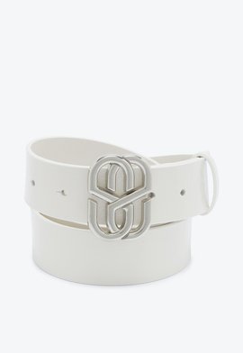 Cinto Médio Emblem Couro Branco
