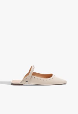 Flat New-S Girlie Studs Couro Offwhite