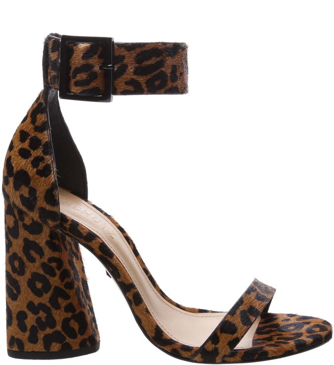 Sandália Salto Cone Animal Print