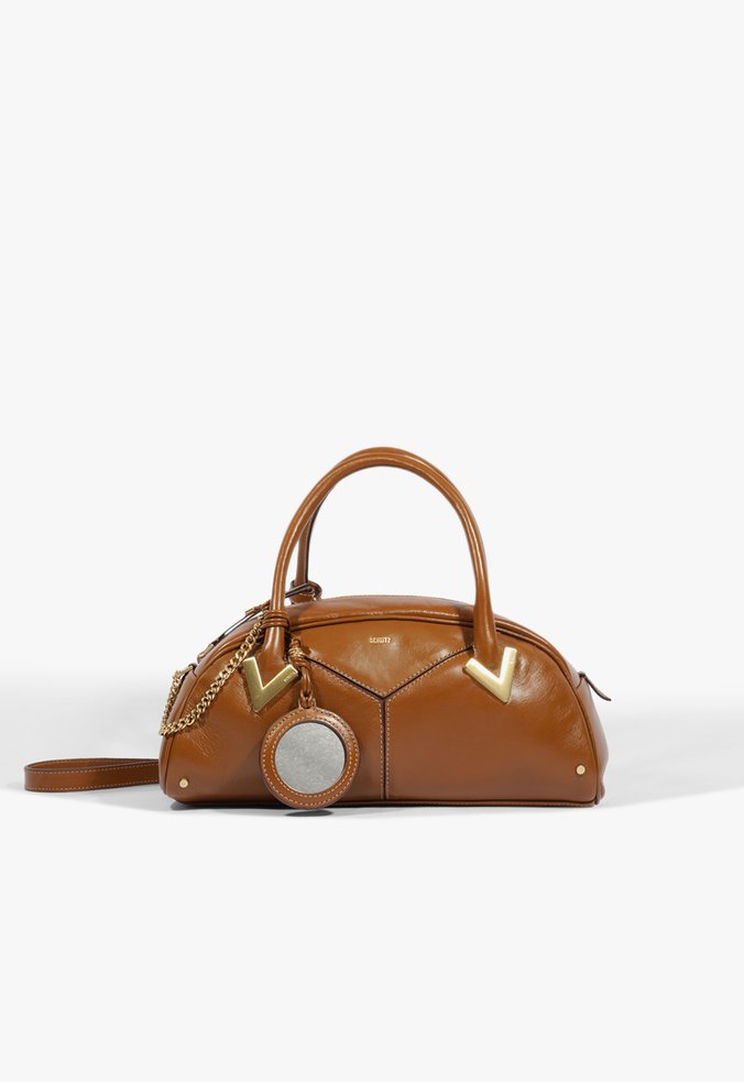 Bolsa Média Bowling Amber Couro Marrom