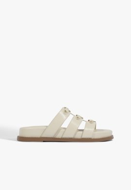 Sandália Papete Tricia Couro Branco