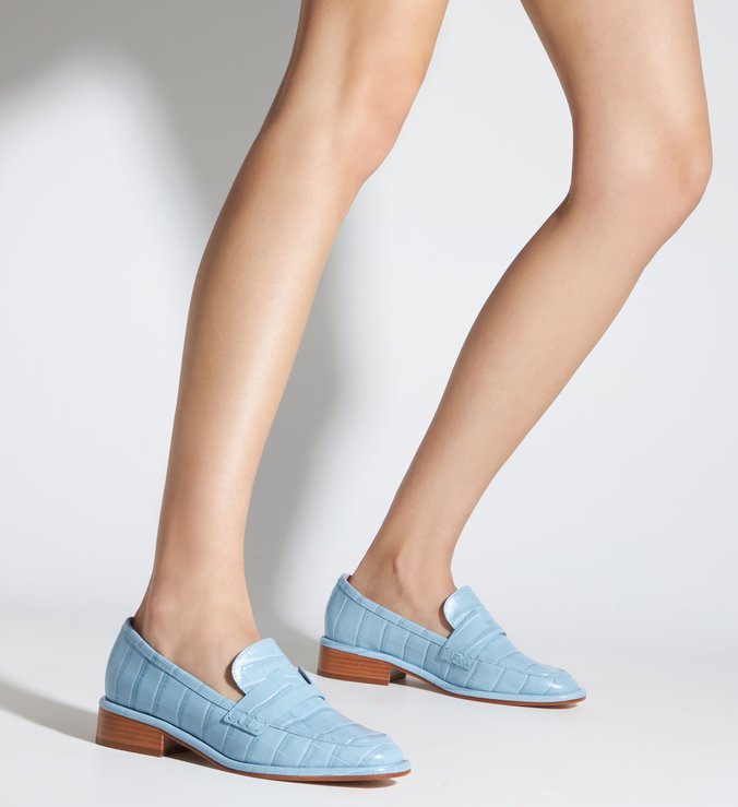 Schutz x Ginger Mocassim Croco Blue Schutz x Ginger Mocassim Croco Blue