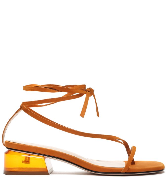 Sandália Acrílico Strings Dourado