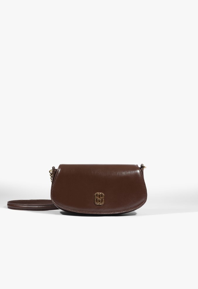Bolsa Tiracolo Pequena Couro Marrom