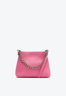 Bolsa Pequena Tiracolo Squared Couro Rosa