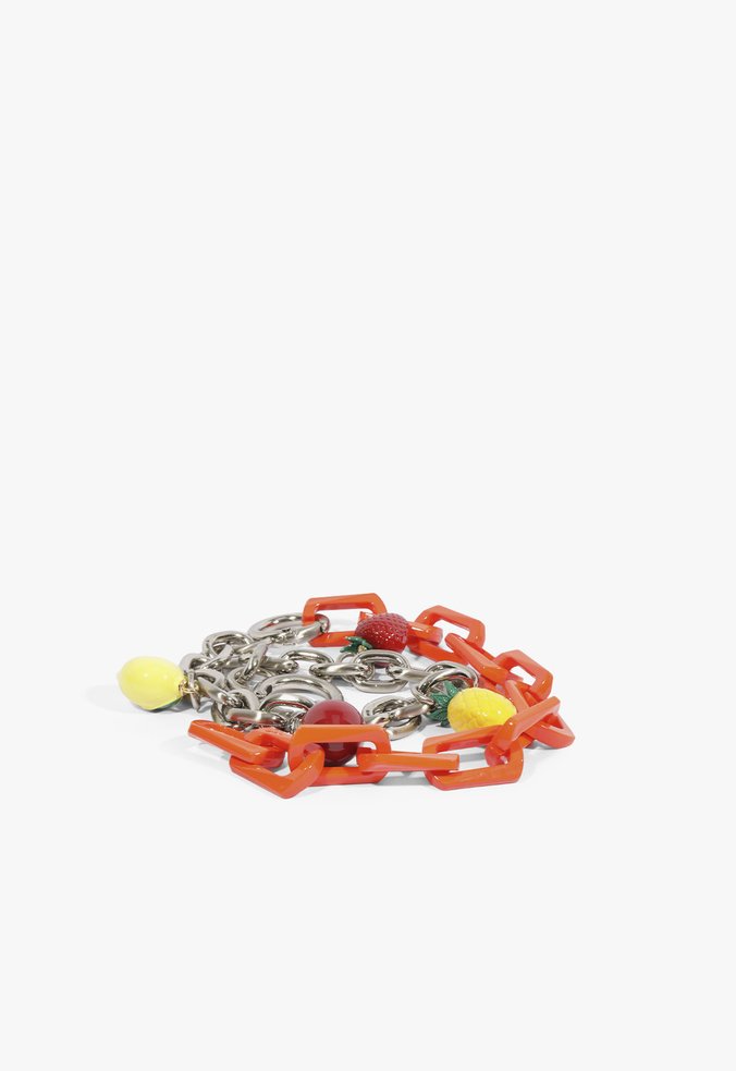 Corrente Pingentes Frutas Multicolorido Laranja