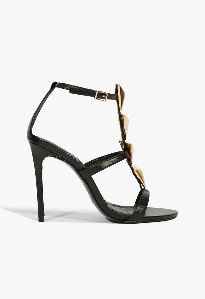 Sandália Elektra Couro Preta