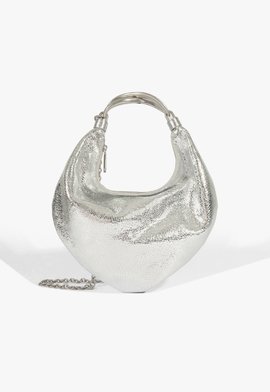 Bolsa Shoulder Orla Couro Prateada