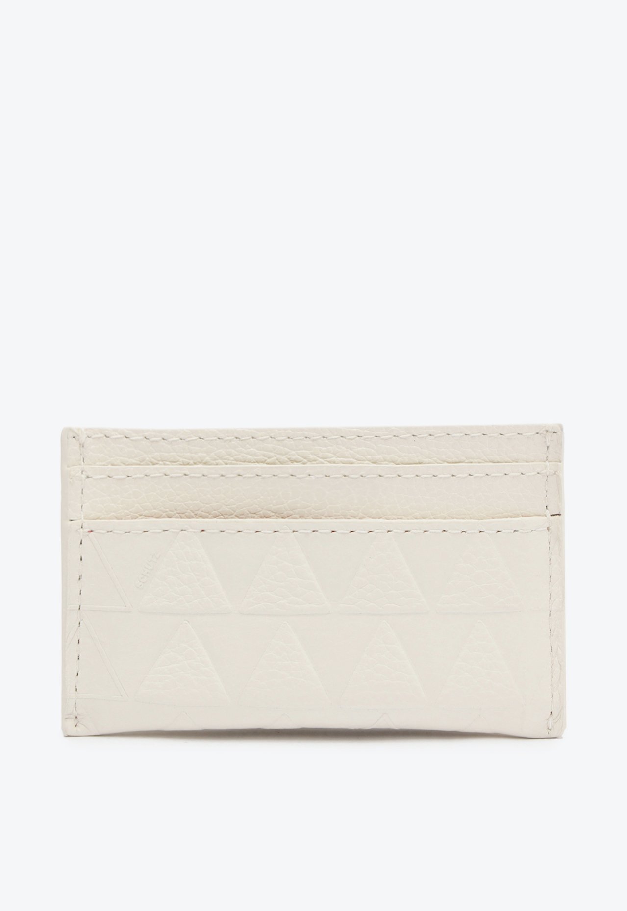 Porta Cartões Grande Triangle Grained Couro Branco | Schutz