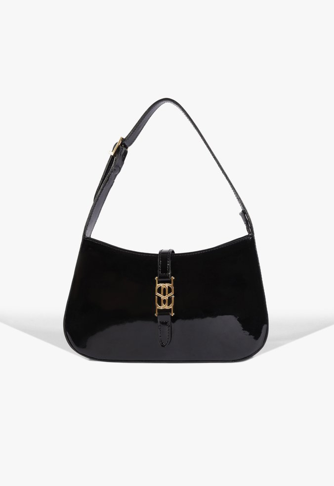 Bolsa Hobo Média Verniz Preta