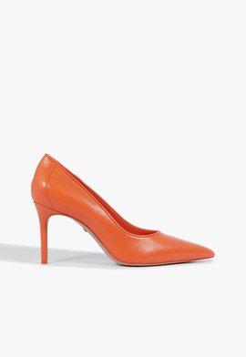 Sapato Scarpin New Basics Couro Laranja